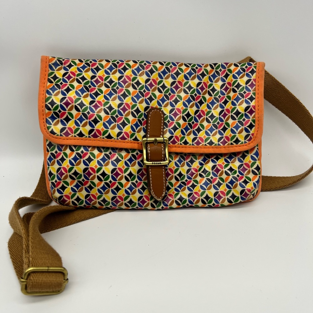 Fossil Multicolored Canvas Mini Crossbody Bag - image 1
